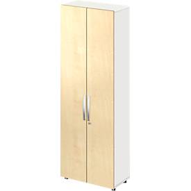 Schäfer Shop Select LOGIN kast, 6 dossierhoogtes, B 800 x D 420 x H 2240 mm, wit/mapeldoorn decor