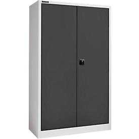 Schäfer Shop Select Magazinschrank, 10 Fachböden, ohne Ausstattung, B 1200 x T 500 x H 1935 mm, Stahl, lichtgrau/anthrazitgrau