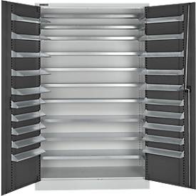 Schäfer Shop Select Magazinschrank, 10 Fachböden, ohne Ausstattung, B 1200 x T 500 x H 1935 mm, Stahl, lichtgrau/anthrazitgrau