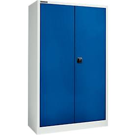 Schäfer Shop Select Magazinschrank, 10 Fachböden, ohne Ausstattung, B 1200 x T 500 x H 1935 mm, Stahl, lichtgrau/enzianblau
