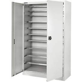 Schäfer Shop Select Magazinschrank, 10 Fachböden, ohne Ausstattung, B 1200 x T 500 x H 1935 mm, Stahl, lichtgrau