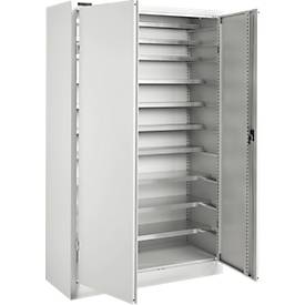 Schäfer Shop Select Magazinschrank, 10 Fachböden, ohne Ausstattung, B 1200 x T 500 x H 1935 mm, Stahl, lichtgrau