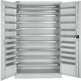 Schäfer Shop Select Magazinschrank, 10 Fachböden, ohne Ausstattung, B 1200 x T 500 x H 1935 mm, Stahl, lichtgrau