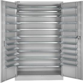 Schäfer Shop Select Magazinschrank, 10 Fachböden, ohne Ausstattung, B 1200 x T 500 x H 1935 mm, Stahl, weißaluminium