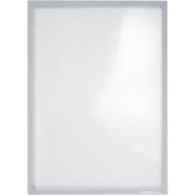Schäfer Shop Select Magnetrahmen, für A4-Dokumente, UV-beständige PET-Folie, grau, 4 Stück