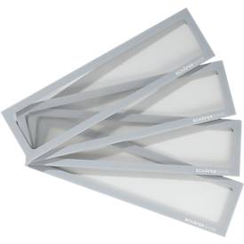 Schäfer Shop Select Magnetrahmen, für Überschriften (DIN A5 quer/ DIN A4), UV-beständige PET-Folie, grau, 4 Stück