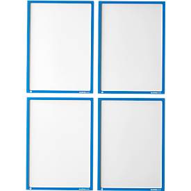 Schäfer Shop Select Magnetrahmen Recycling, für A4-Dokumente, UV-beständige aus bis zu 85% recycelter PET-Folie, blau, 4 Stück