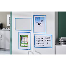 Schäfer Shop Select Magnetrahmen Recycling, für A4-Dokumente, UV-beständige aus bis zu 85% recycelter PET-Folie, blau, 4 Stück