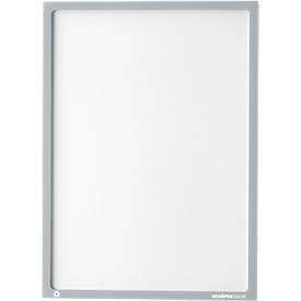 Schäfer Shop Select Magnetrahmen Recycling, für A4-Dokumente, UV-beständige aus bis zu 85% recycelter PET-Folie, grau, 4 Stück