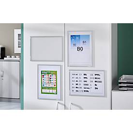 Schäfer Shop Select Magnetrahmen Recycling, für A4-Dokumente, UV-beständige aus bis zu 85% recycelter PET-Folie, grau, 4 Stück