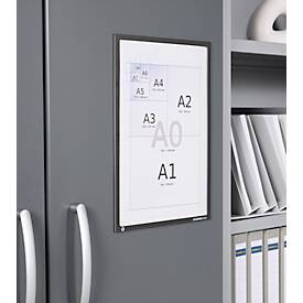 Schäfer Shop Select Magnetrahmen Recycling, für A4-Dokumente, UV-beständige aus bis zu 85% recycelter PET-Folie, schwarz, 4 Stück