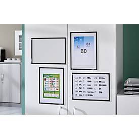 Schäfer Shop Select Magnetrahmen Recycling, für A4-Dokumente, UV-beständige aus bis zu 85% recycelter PET-Folie, schwarz, 4 Stück