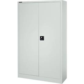 Schäfer Shop Select Materialschrank, abschließbar, 4 verzinkte Böden, 5 OH, B 1200 x T 400 x H 1935 mm, Stahl, lichtgrau/lichtgrau