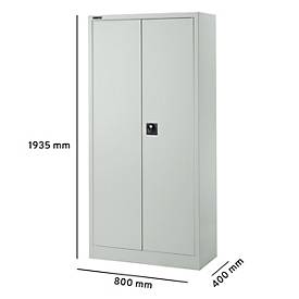 Schäfer Shop Select Materialschrank, abschließbar, 4 verzinkte Böden, 5 OH, B 800 x T 400 x H 1935 mm, Stahl, lichtgrau