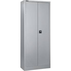 Schäfer Shop Select Materialschrank, abschließbar, 4 verzinkte Böden, 5 OH, B 800 x T 400 x H 1935 mm, Stahl, weißaluminium/weißaluminium