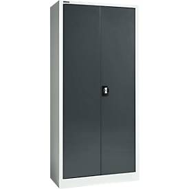 Schäfer Shop Select Materialschrank, abschließbar, 4 verzinkte Böden, 5 OH, B 950 x T 400 x H 1935 mm, Stahl, lichtgrau/anthrazitgrau