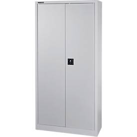 Schäfer Shop Select Materialschrank, abschließbar, 4 verzinkte Böden, 5 OH, B 950 x T 400 x H 1935 mm, Stahl, weißaluminium/weißaluminium