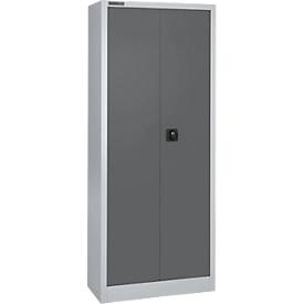 Schäfer Shop Select Materialschrank MS 2408, Leergehäuse, 800 x T 400 x H 1935 mm, Stahl, weißaluminium RAL 9006/anthrazitgrau