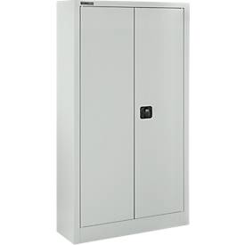 Schäfer Shop Select Materialschrank MSI 16408 , B 800 x T 400 x H 1585 mm, 3 Böden, Stahl, lichtgrau RAL 7035