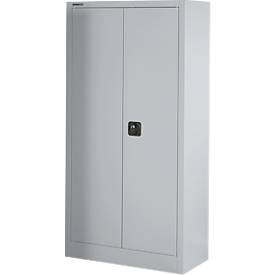 Schäfer Shop Select Materialschrank MSI 16408 , B 800 x T 400 x H 1585 mm, 3 Böden, Stahl, weißaluminium RAL 9006