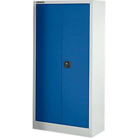 Schäfer Shop Select Materialschrank MSI 16408i , B 800 x T 400 x H 1585 mm, 3 Böden, Stahl, lichtgrau/enzianblaub