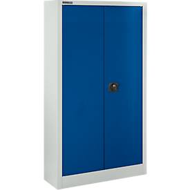 Schäfer Shop Select Materialschrank MSI 16408i , B 800 x T 400 x H 1585 mm, 3 Böden, Stahl, lichtgrau/enzianblaub