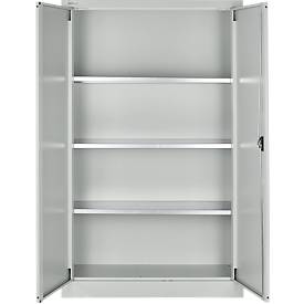 Schäfer Shop Select Materialschrank MSI 16409, B 950 x T 400 x H 1535 mm, 3 Böden, Stahl, lichtgrau RAL 7035