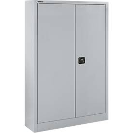 Schäfer Shop Select Materialschrank MSI 16409, B 950 x T 400 x H 1535 mm, 3 Böden, Stahl, weißaluminium RAL 9006