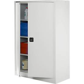 Schäfer Shop Select Materialschrank MSI 16412, B 1200 x T 400 x H 1535 mm, 3 Böden, Stahl, lichtgrau RAL 7035