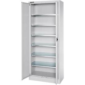 Schäfer Shop Select Materialschrank MSI 2409, Stahl, 6 Fachböden, B 950 x T 400 x H 1935 mm, weißaluminium 