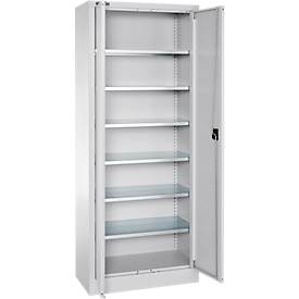 Schäfer Shop Select Materialschrank MSI 2409, Stahl, 6 Fachböden, B 950 x T 400 x H 1935 mm, weißaluminium 