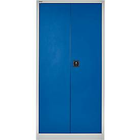 Schäfer Shop Select Materialschrank MSI 2509, 5 OH, 4 Zwischenböden, Zylinderschloss, B 950 x T 500 x H 1935 mm, lichtgrau RAL 7035/enzianblau RAL 5010