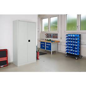 Schäfer Shop Select Materialschrank MSI 2509, 5 OH, 4 Zwischenböden, Zylinderschloss, B 950 x T 500 x H 1935 mm, lichtgrau RAL 7035/lichtgrau RAL 7035