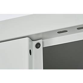 Schäfer Shop Select Materialschrank MSI 2509, 5 OH, 4 Zwischenböden, Zylinderschloss, B 950 x T 500 x H 1935 mm, weißaluminium RAL 9006/anthrazitgrau RAL 7016