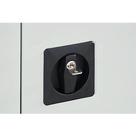 Schäfer Shop Select Materialschrank MSI 2509, 5 OH, 4 Zwischenböden, Zylinderschloss, B 950 x T 500 x H 1935 mm, weißaluminium RAL 9006/anthrazitgrau RAL 7016