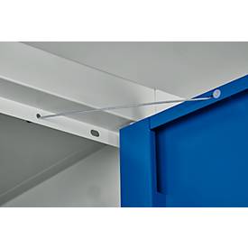 Schäfer Shop Select Materialschrank MSI 2509, 5 OH, 4 Zwischenböden, Zylinderschloss, B 950 x T 500 x H 1935 mm, weißaluminium RAL 9006/enzianblau RAL 5010