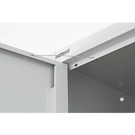 Schäfer Shop Select Materialschrank MSI 2509, 5 OH, 4 Zwischenböden, Zylinderschloss, B 950 x T 500 x H 1935 mm, weißaluminium RAL 9006/weißaluminium RAL 9006