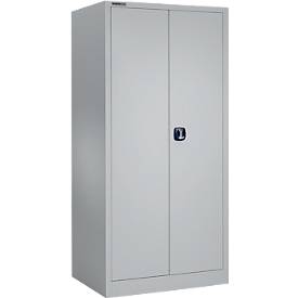 Schäfer Shop Select Materialschrank MSI 2509, 5 OH, 4 Zwischenböden, Zylinderschloss, B 950 x T 500 x H 1935 mm, weißaluminium RAL 9006/weißaluminium RAL 9006