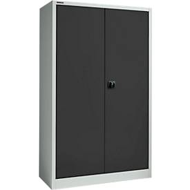 Schäfer Shop Select Materialschrank MSI 2512, 5 Ordnerhöhen, 4 Zwischenböden, Zylinderschloss, B 1200 x T 500 x H 1935 mm, lichtgrau/anthrazitgrau