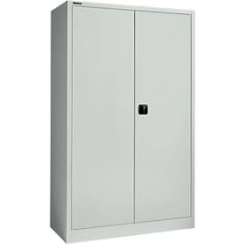 Schäfer Shop Select Materialschrank MSI 2512, 5 Ordnerhöhen, 4 Zwischenböden, Zylinderschloss, B 1200 x T 500 x H 1935 mm, lichtgrau