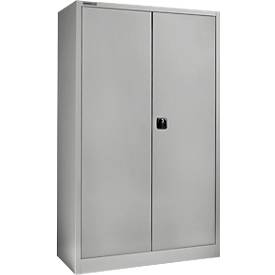Schäfer Shop Select Materialschrank MSI 2512, 5 Ordnerhöhen, 4 Zwischenböden, Zylinderschloss, B 1200 x T 500 x H 1935 mm, weißaluminium