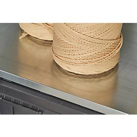 Schäfer Shop Select Materialschrank MSI 2512, 5 Ordnerhöhen, 4 Zwischenböden, Zylinderschloss, B 1200 x T 500 x H 1935 mm, weißaluminium RAL 9006/anthrazitgrau RAL 7016