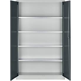 Schäfer Shop Select Materialschrank MSI 2512 S, B 1200 x T 500 x H 1935 mm, lichtgrau/anthrazitgrau 
