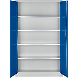 Schäfer Shop Select Materialschrank MSI 2512 S, B 1200 x T 500 x H 1935 mm, lichtgrau/enzianblau 