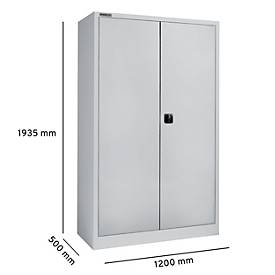 Schäfer Shop Select Materialschrank MSI 2512 S, B 1200 x T 500 x H 1935 mm, weißaluminium/weißaluminium 