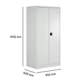 Schäfer Shop Select Materialschrank MSI 2609, Belastb. 50 kg je Boden, H 1935 mm, lichtgrau/lichtgrau 