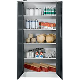 Schäfer Shop Select Materialschrank MSI 2609, Belastb. 50 kg je Boden, H 1935 mm, weißaluminium/anthrazitgrau 