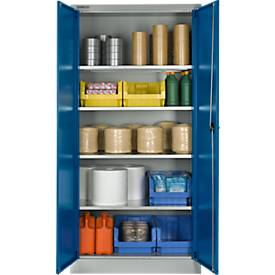 Schäfer Shop Select Materialschrank MSI 2609 S, Belastb. 100 kg je Boden, H 1935 mm, weißaluminium RAL 9006/enzianblau