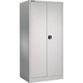 Schäfer Shop Select Materialschrank MSI 2609 S, verstärkte Ausführung, bis 100 kg/Fachboden, B 950 x T 600 x H 1935 mm, weißaluminium/weißaluminium