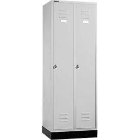 Schäfer Shop Select Materialspind m. Sockel, Drehriegelverschluss, lichtgrau/lichtgrau